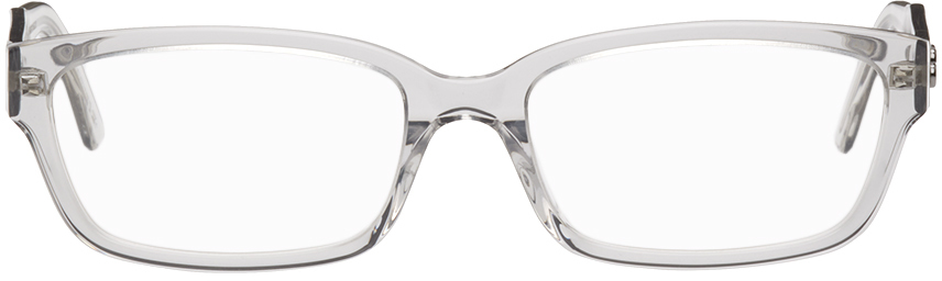 Balenciaga Gray Rectangular Glasses In Grey