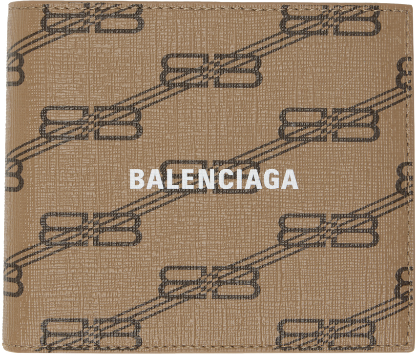 Balenciaga Beige Signature BB Monogram Wallet