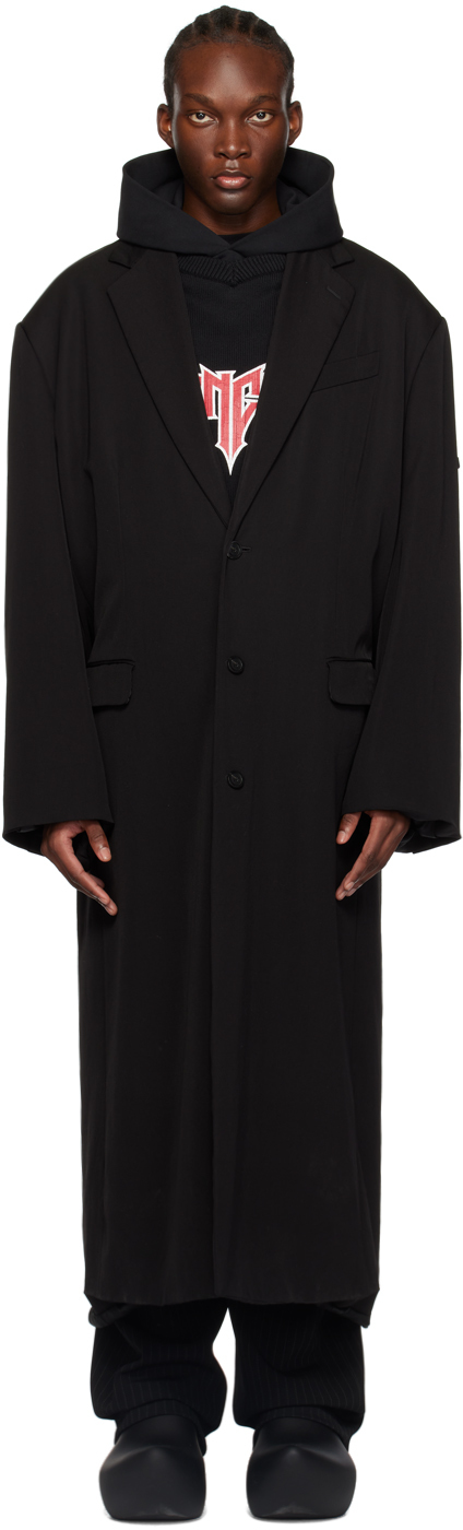 Balenciaga Black Skater Tailored Coat In 1000 Black