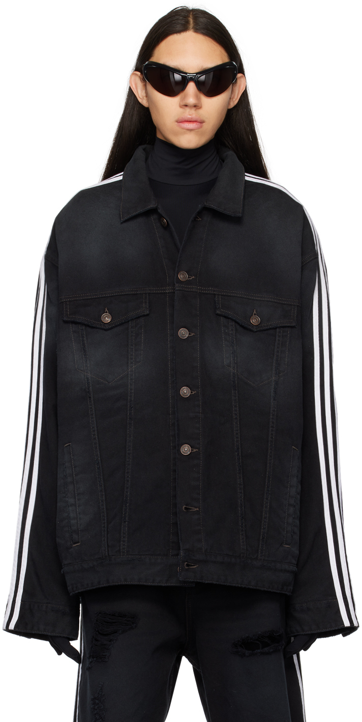 Balenciaga Black Adidas Edition Denim Jacket