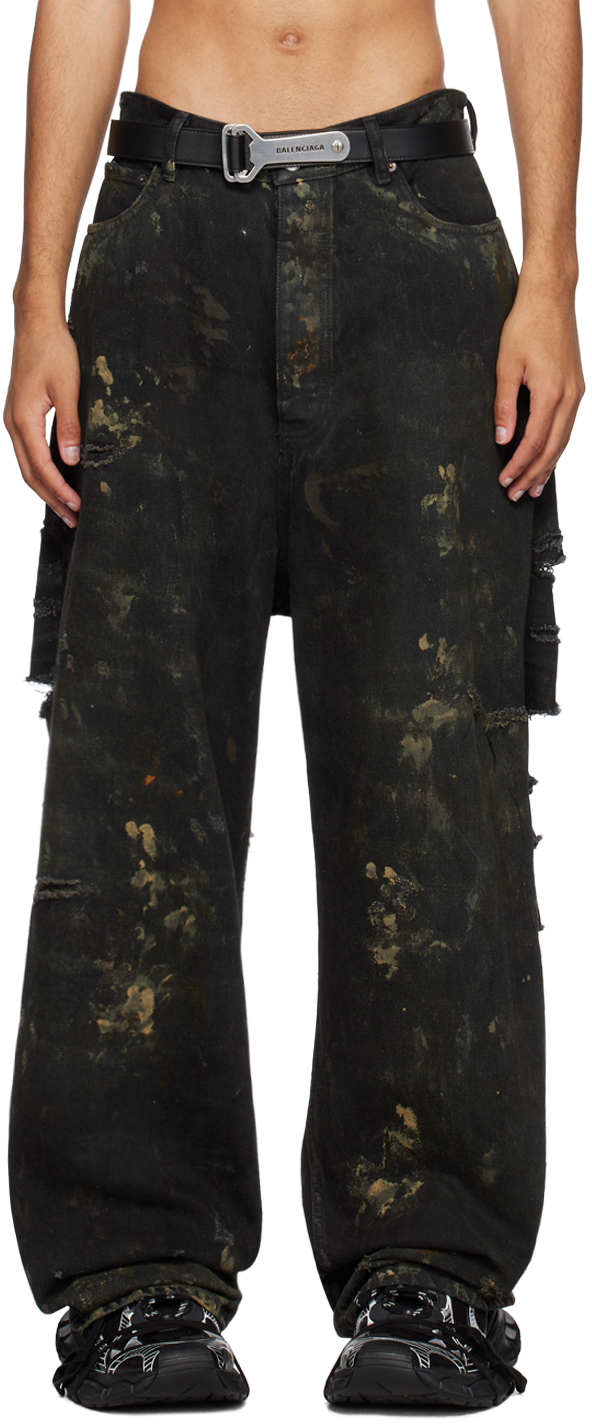 Balenciaga: Black Super Destroyed Jeans | SSENSE UK