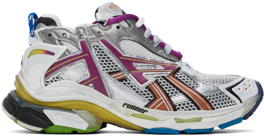 Gray & Multicolor Runner Sneakers by Balenciaga on Sale