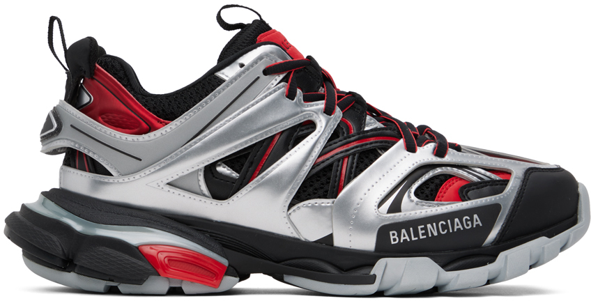 Balenciaga Balenciaga Track Sneakers In White/Silver/Red Polyurethane  Athletic Shoes Sneakers on SALE