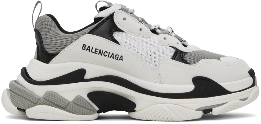 Balenciaga Black & Gray Triple S Sneakers