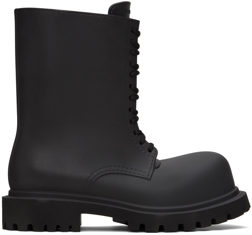 Balenciaga Steroid Lace-up Boots In Black