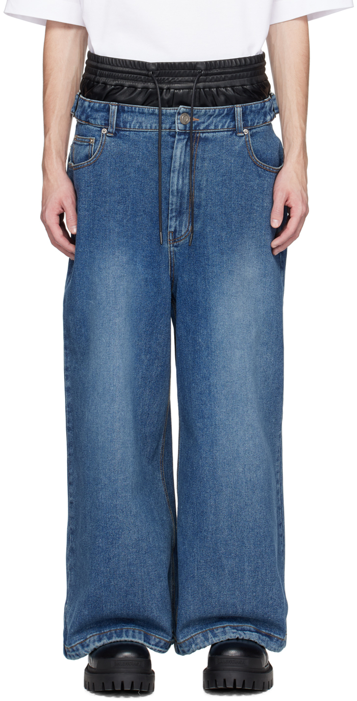 Juun.J Black & Blue Layered Jeans | Smart Closet