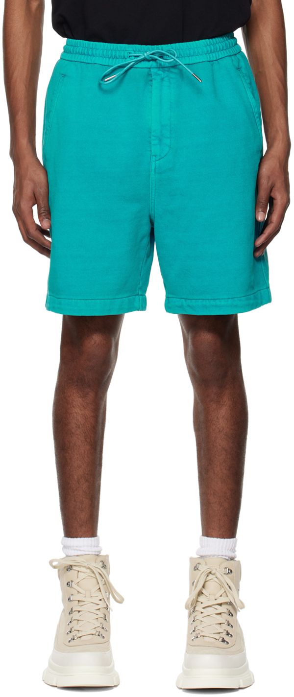 Juunj Blue Embroidered Shorts In M Green