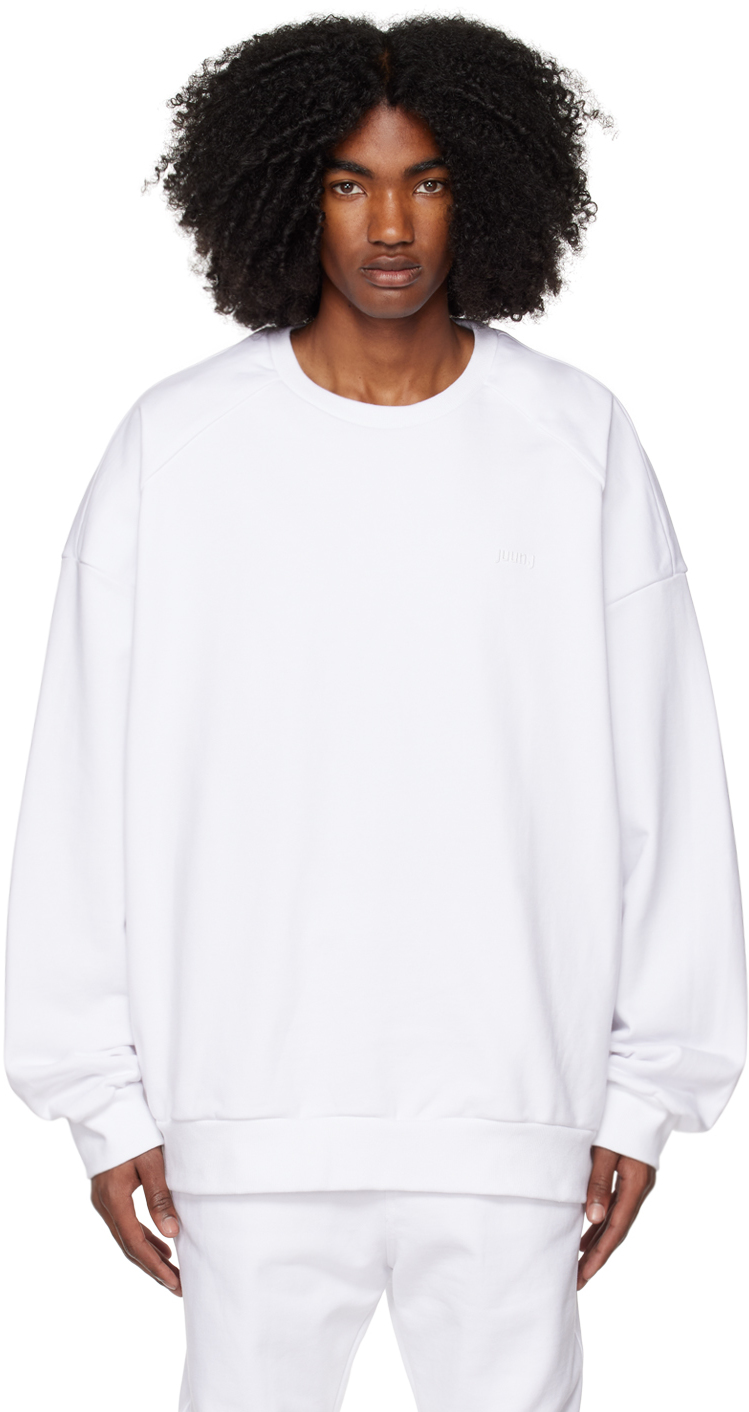 Juun.J: White 'Mouvement' Sweatshirt | SSENSE