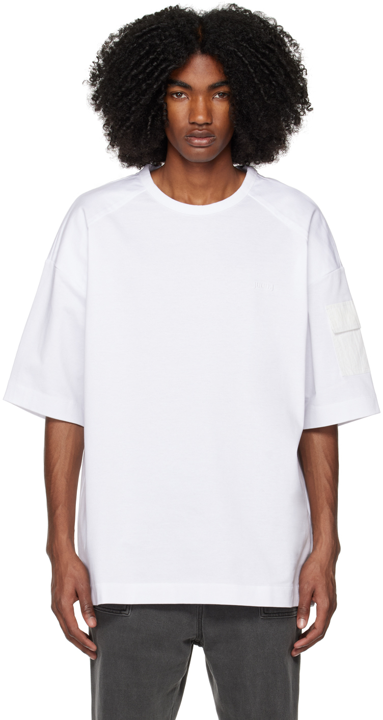 White Sleeve Pocket T-Shirt by Juun.J on Sale