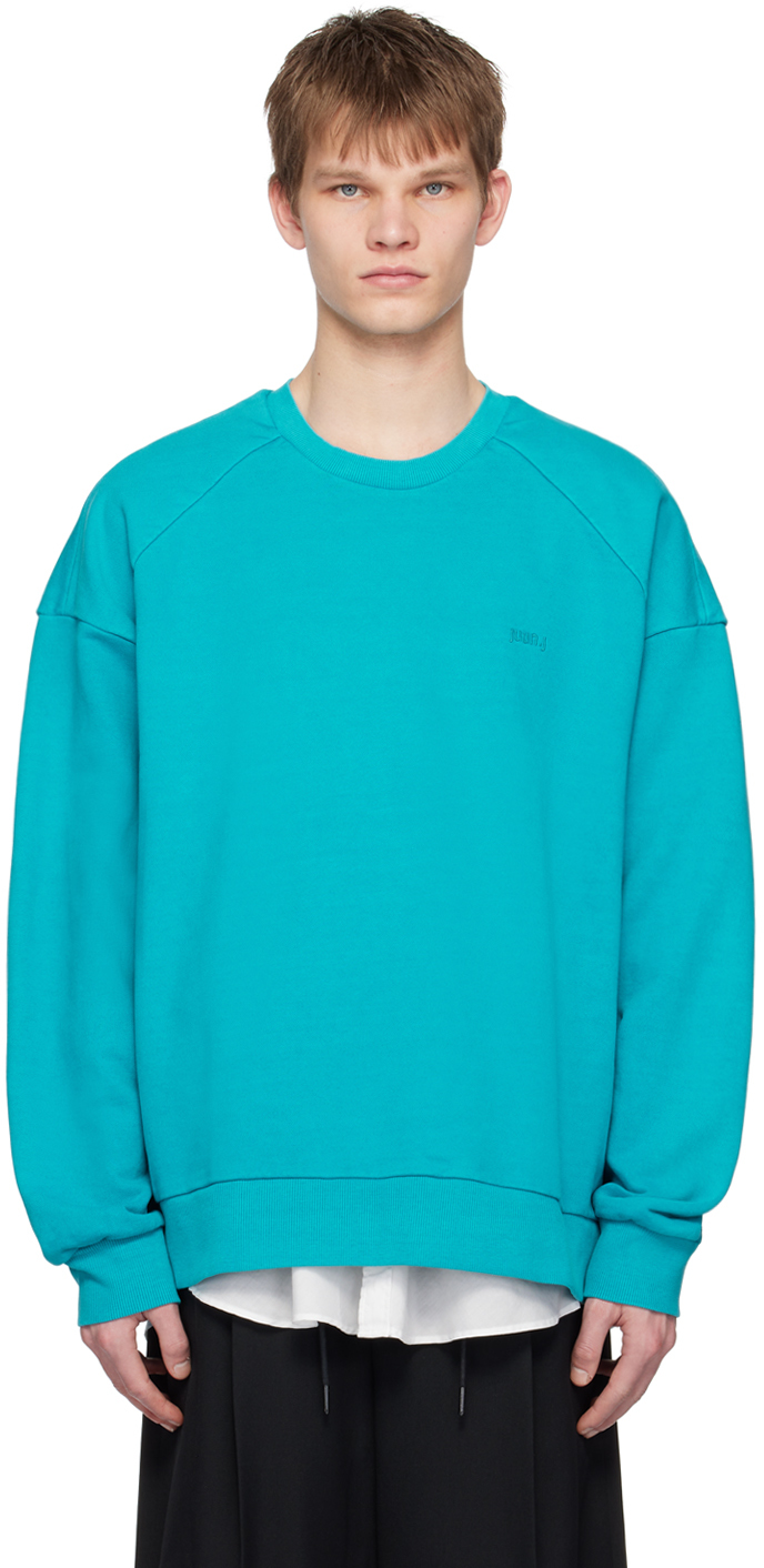 Juun.J: Green Embroidered Sweatshirt | SSENSE UK