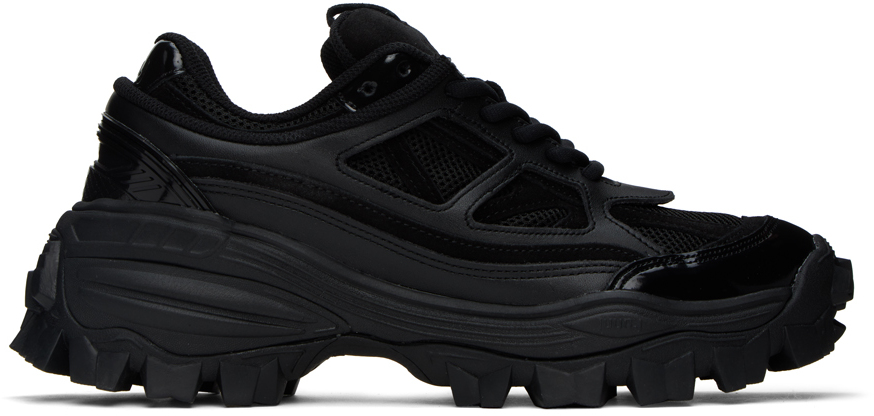 Shop Juunj Black Double Layered Sneakers In 5 Black