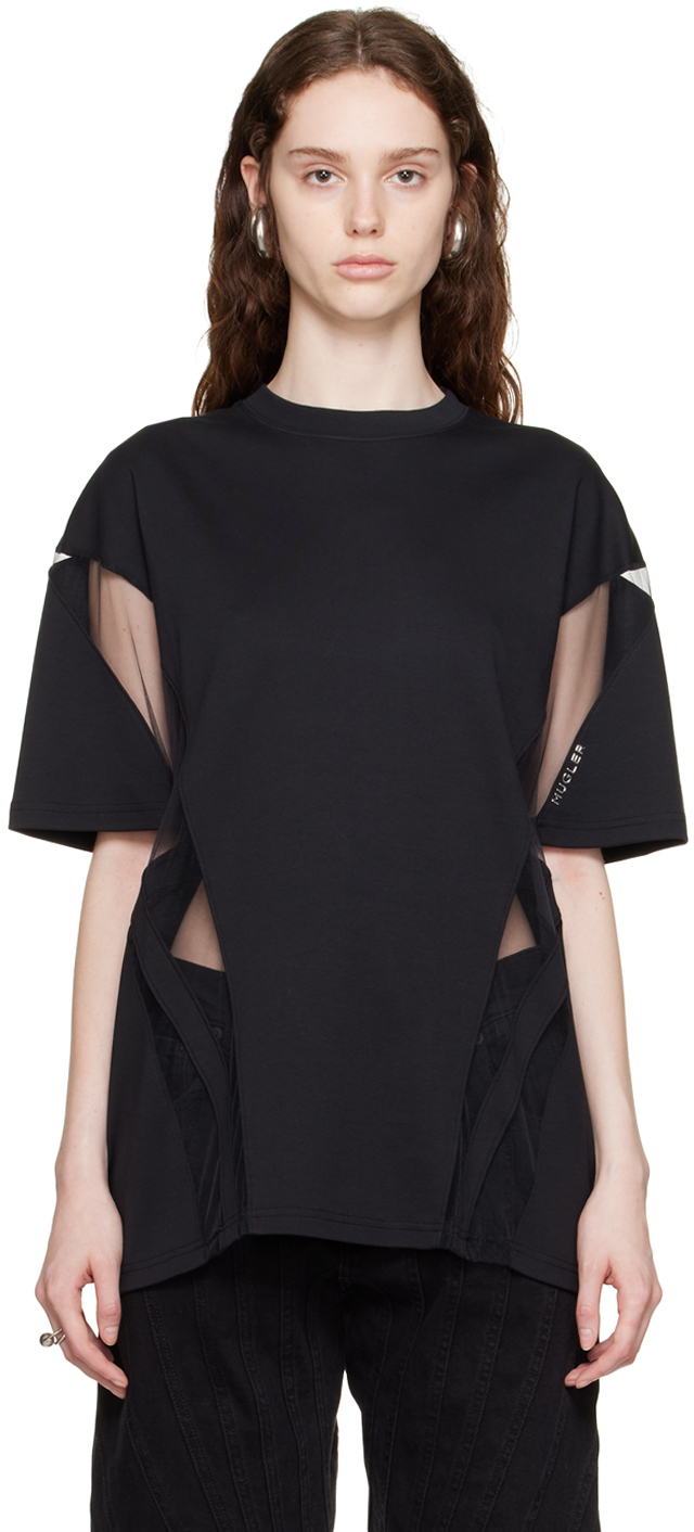 Mugler Black Illusion T-shirt In B1999 Black / Black