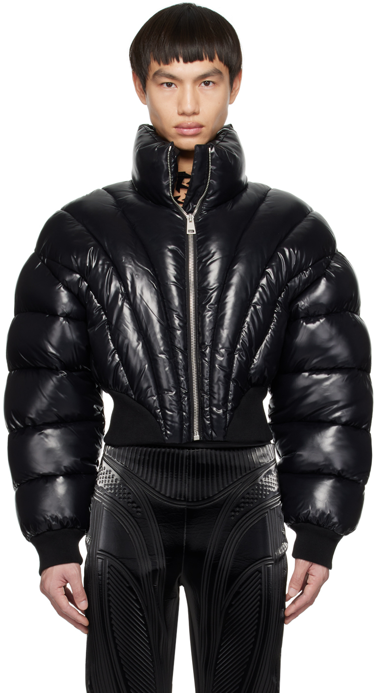 Mugler Black Cropped Puffer Jacket