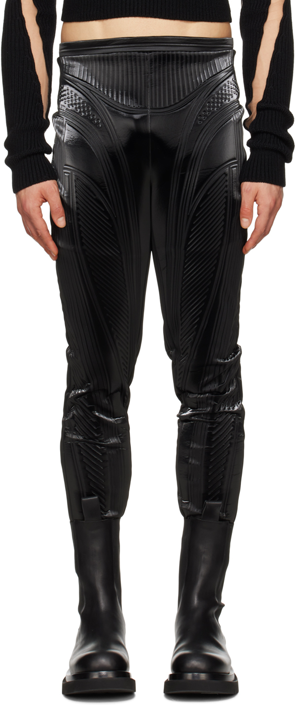 Mugler Black Paneled Trousers