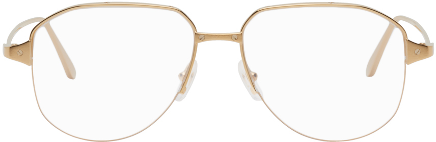 Cartier Gold Santos Screws Pilot Glasses