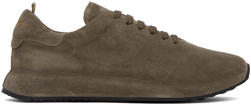 Officine Creative Brown Suede Race 017 Sneakers In Quarzo