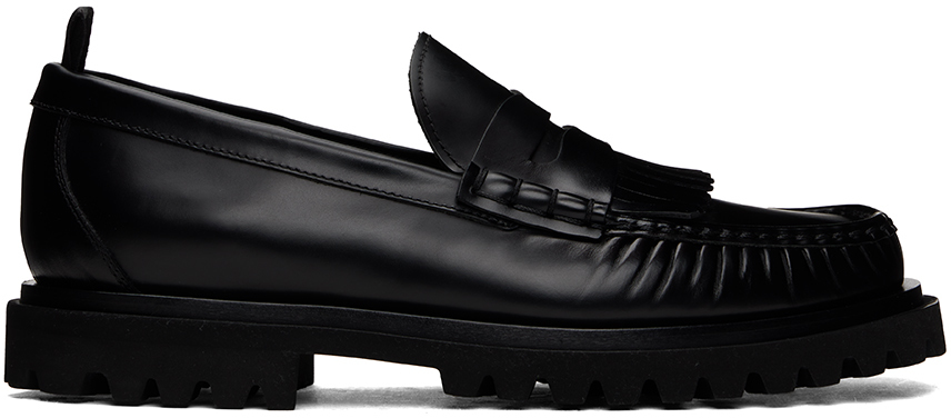 Officine Creative Black Penny 004 Loafers In Nero