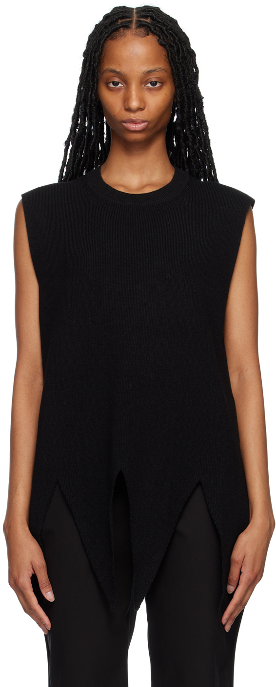 Comme Des Garçons Homme Deux Black Asymmetric Vest In 1 Black