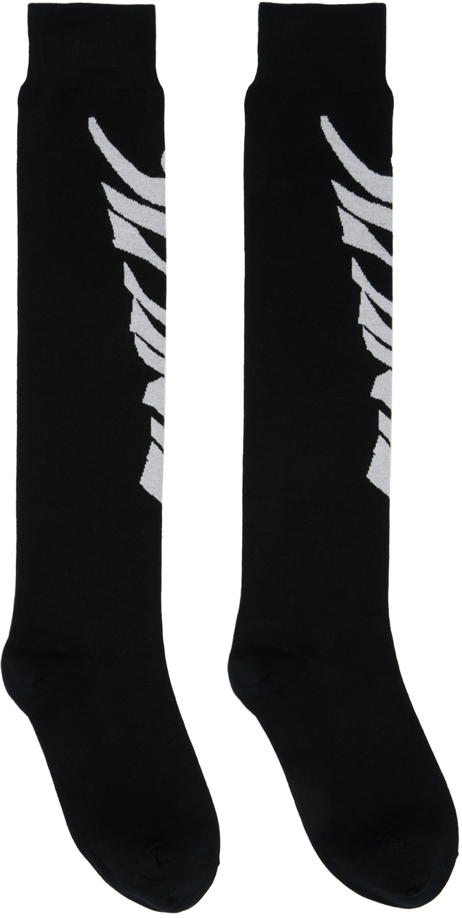 Comme Des Garçons Homme Deux Black Calf-high Socks In 1 Black