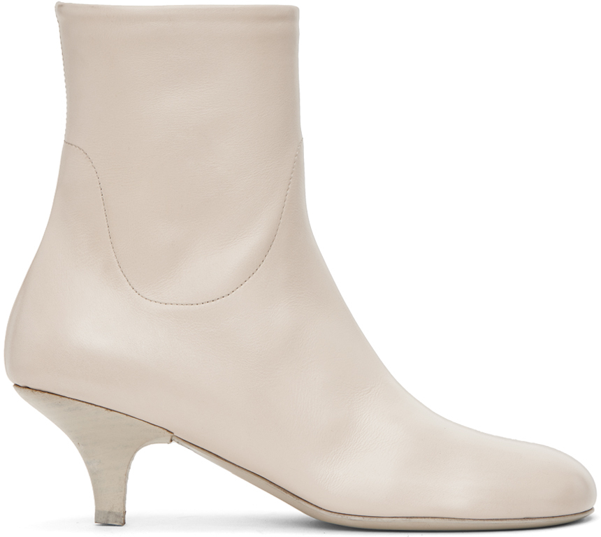 Marsèll Off-white Tronchetto Boots In 180 Ivory