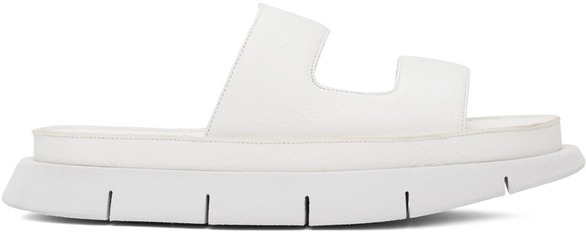 Shop Marsèll White Intagliato Sandals In Optical White