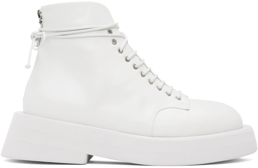 Marsèll White Gomme Gommellone Boots In Optical White