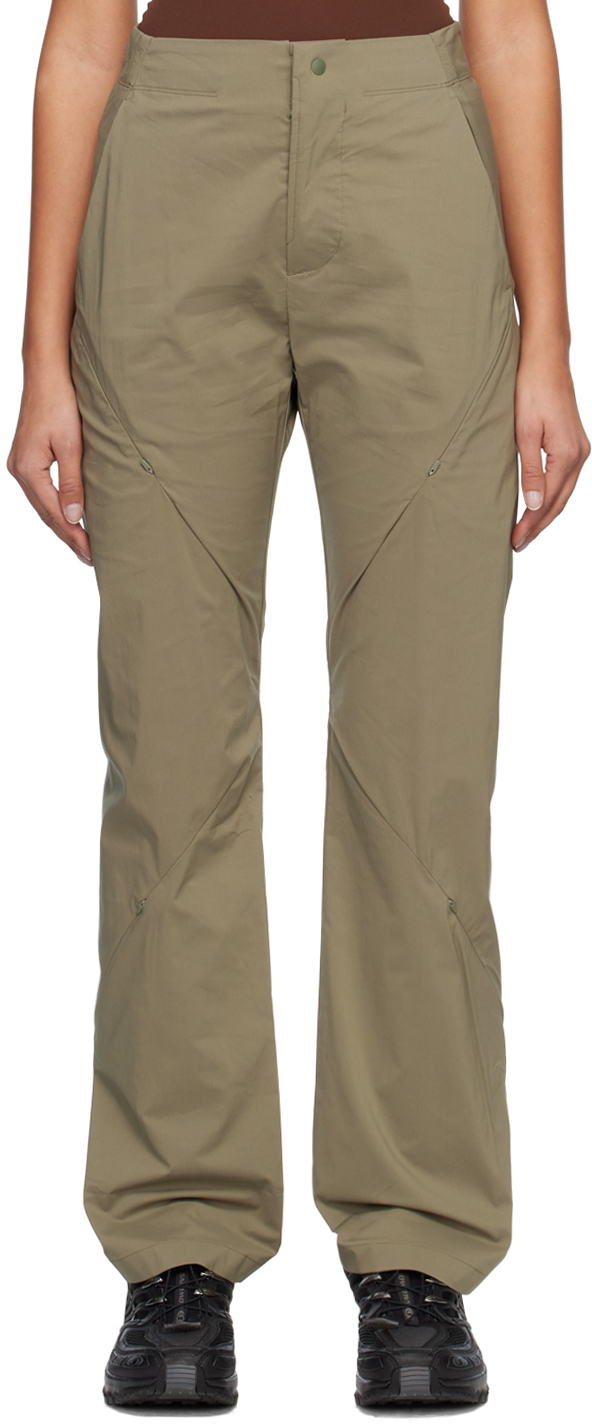 Post Archive Faction (paf) Green Technical Trousers In Olive Green