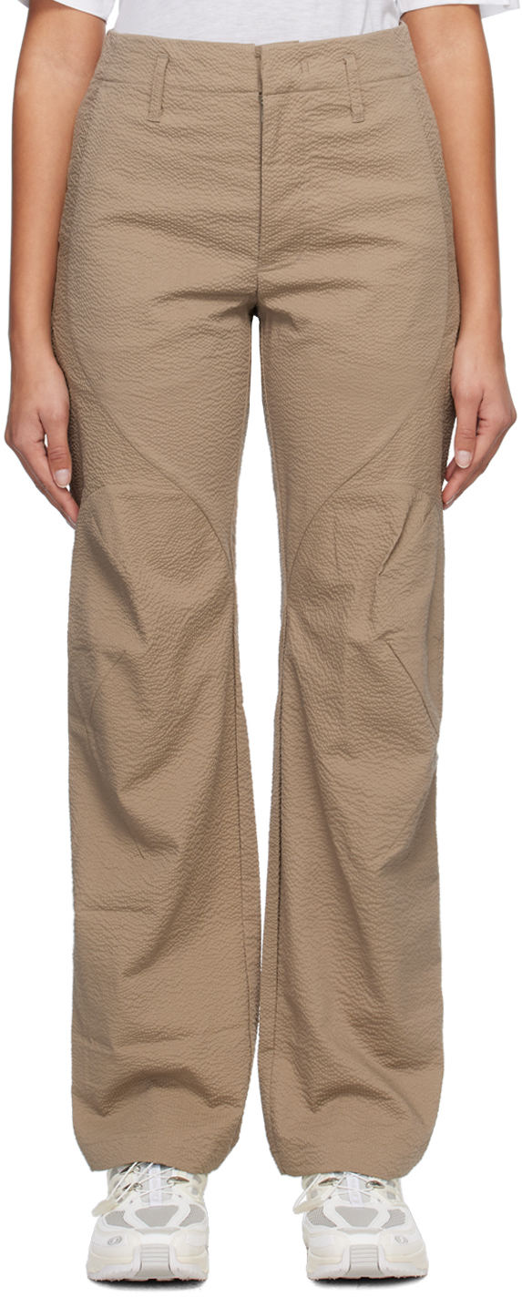 Post Archive Faction (paf) Brown Three-dimensional Trousers