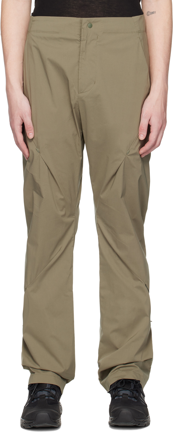 Post Archive Faction (paf) Green Zip Pocket Trousers In Olive Green