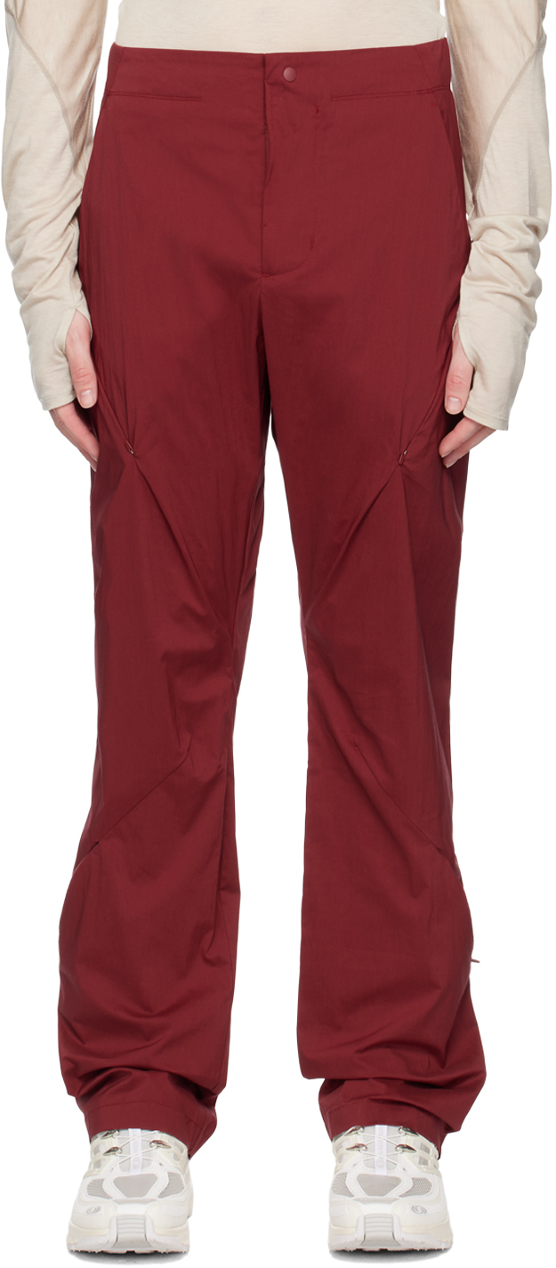Post Archive Faction (paf) Burgundy Zip Pocket Trousers