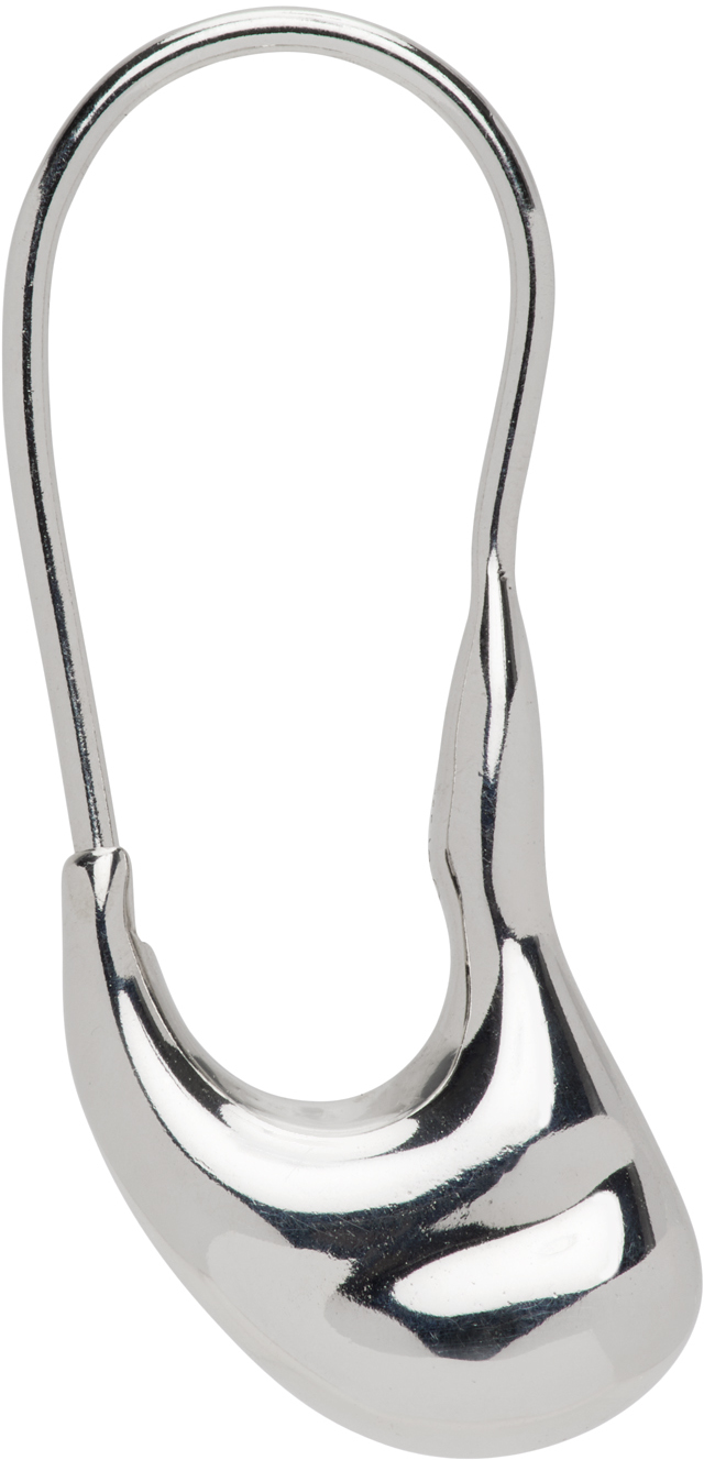 Maria Black Silver Mini Pebble Single Earring In Metallic
