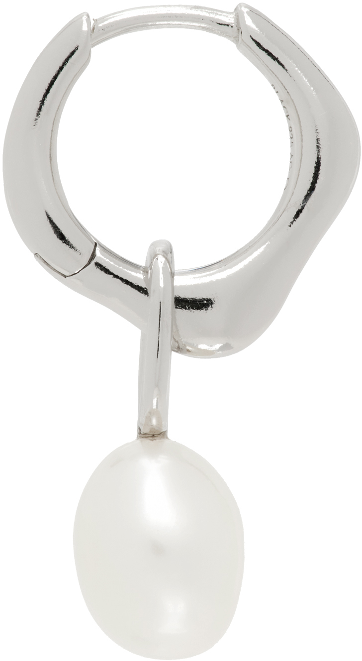 MARIA BLACK SILVER VENTO HUGGIE SINGLE EARRING