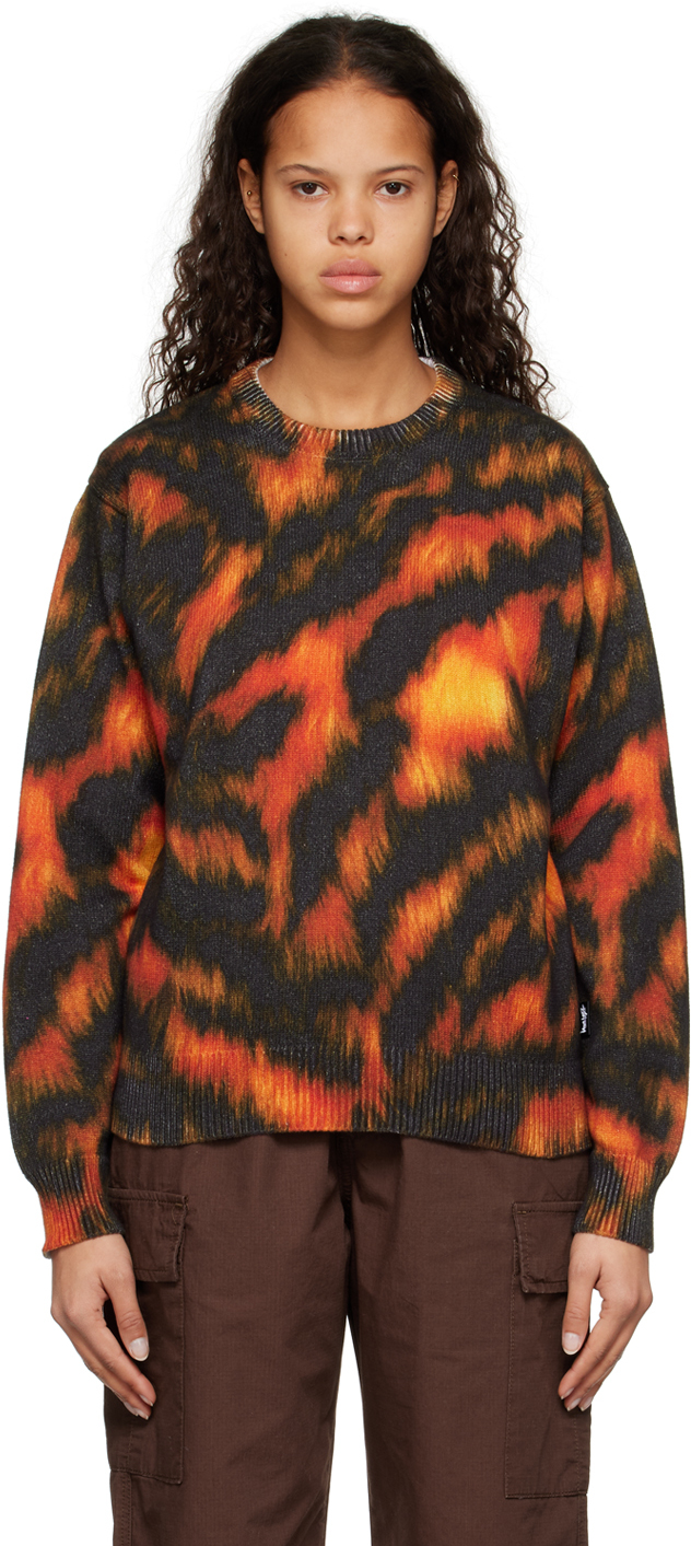 Multicolor Printed Sweater In Tiger
