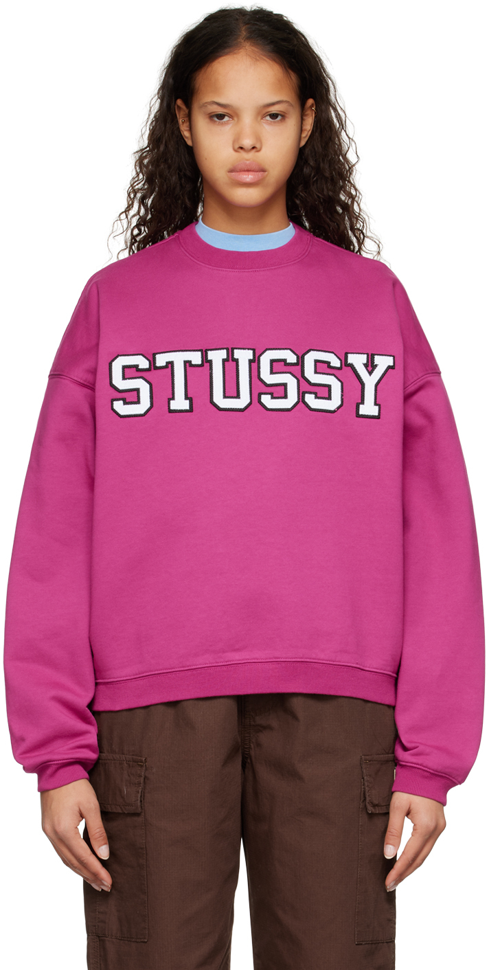 Stussy Relaxed Oversized Crewneck In Red | ModeSens