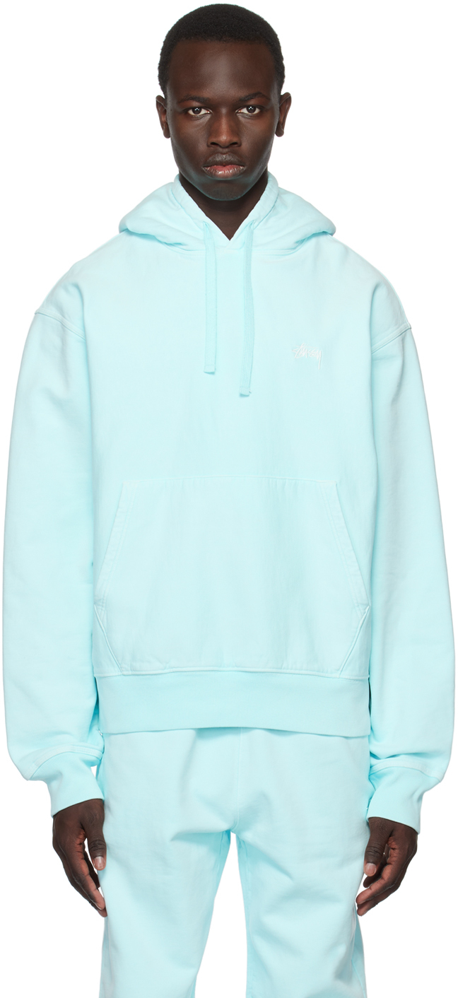 Stussy Blue Overdyed Hoodie In Blue Blue