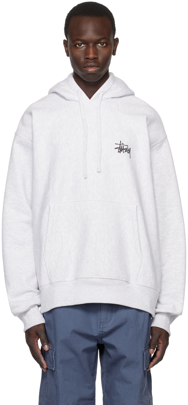 Stussy Gray Basic Hoodie In Grigio | ModeSens