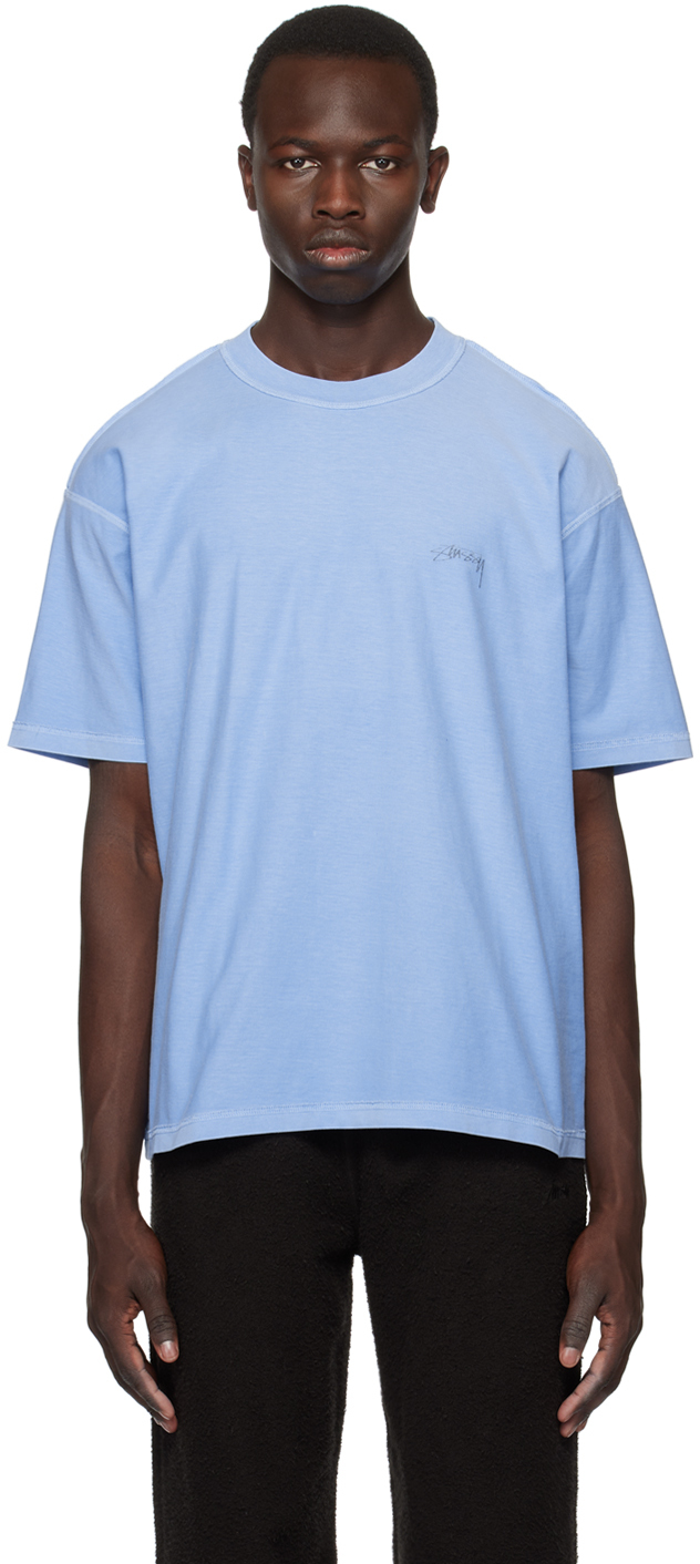 Stüssy: Blue Lazy T-Shirt | SSENSE