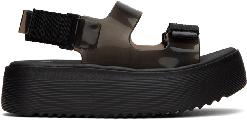 Black Brave Papete Platform Sandals by Melissa on Sale