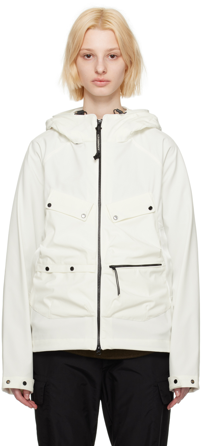 cp company white goggle jacket