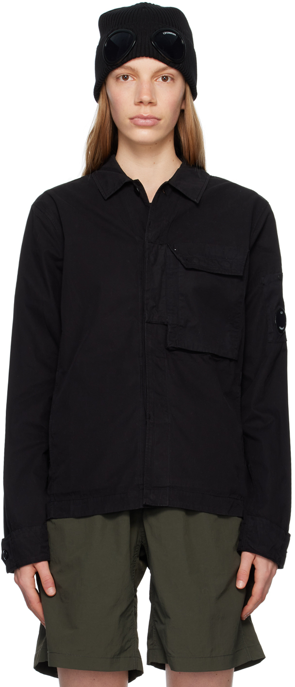C.p. Company Black Emerized Jacket In 999 Black