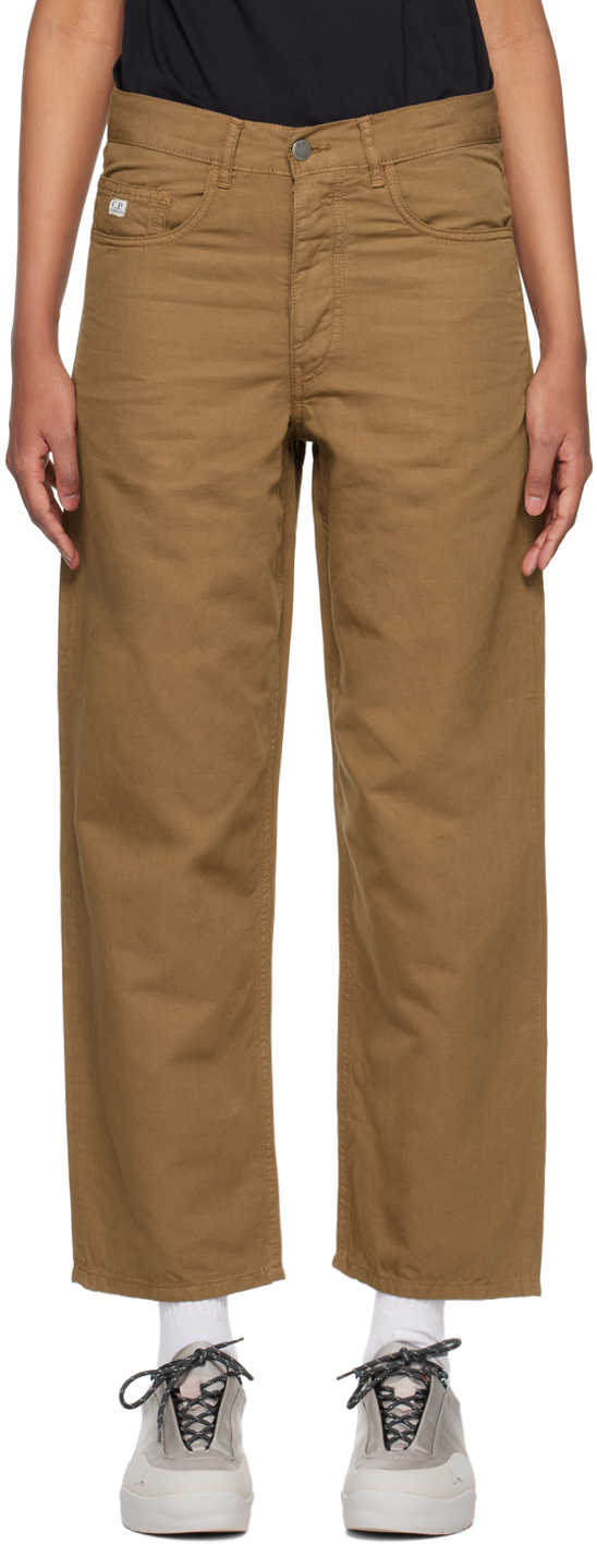 C.p. Company Brown Five-pocket Trousers In 339 Lead Gray