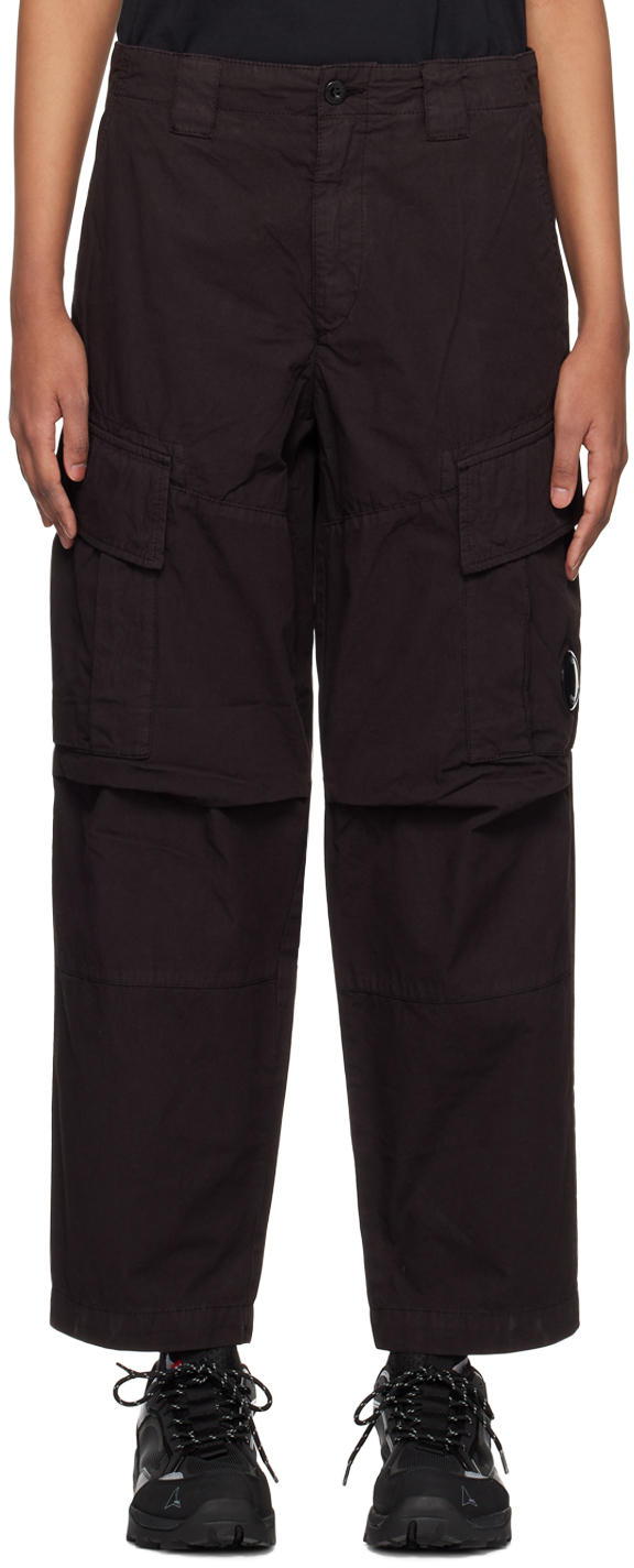 C.p. Company Black Lens Cargo Pants In 999 Black