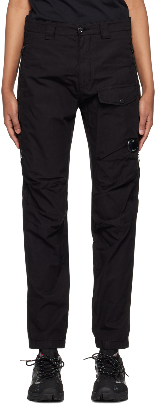 C.p. Company Black Garment-dyed Trousers In 999 Black