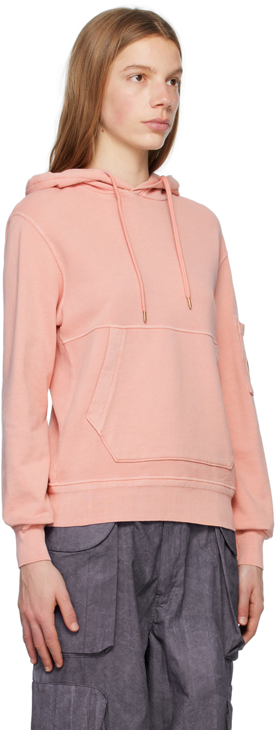 C.P. COMPANY PINK LENS HOODIE 