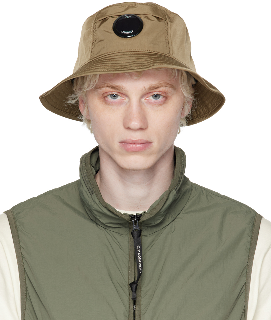 C.p. Company Lens-detail Bucket Hat In Nude