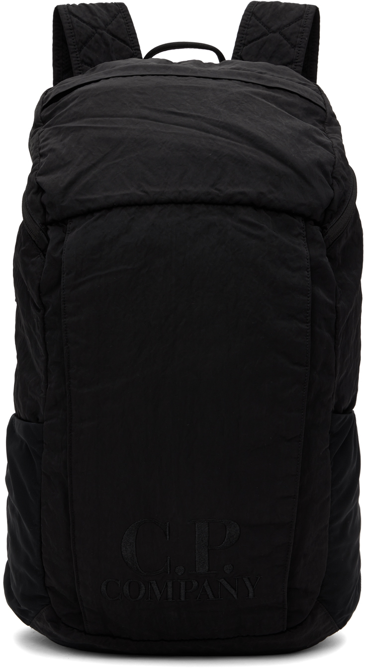C.p. Company Logo-patch Backpack In Nero