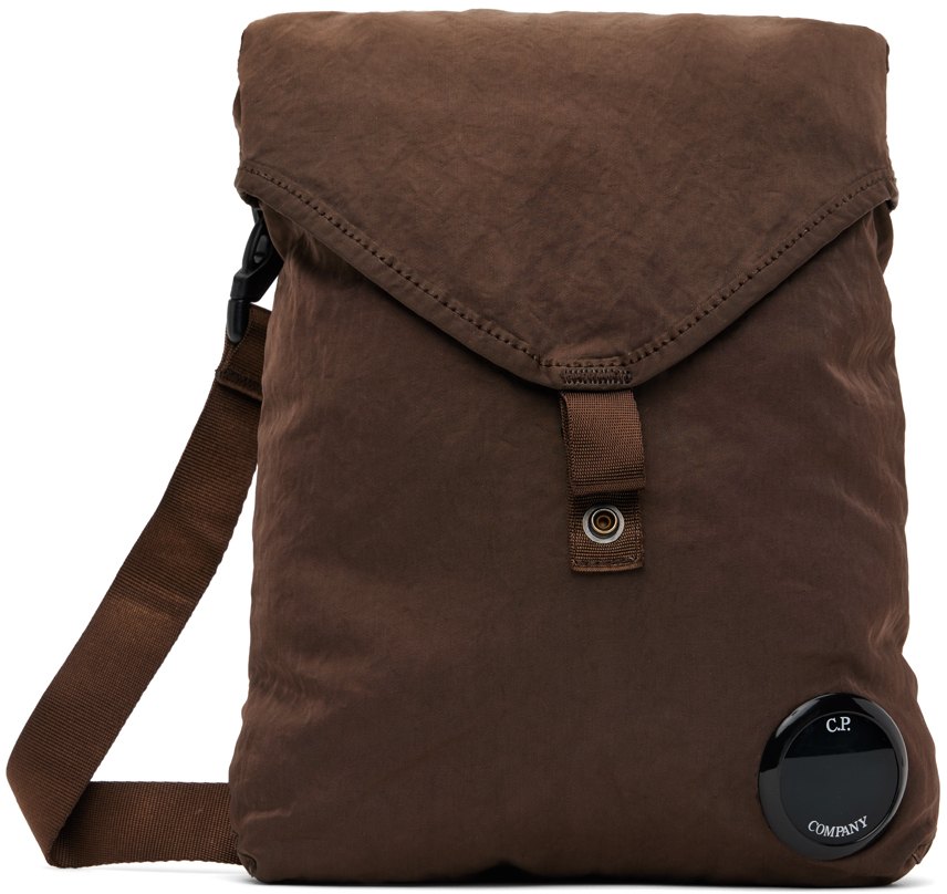 C.p. Company Brown Nylon B Messenger Bag In 365 Bracken