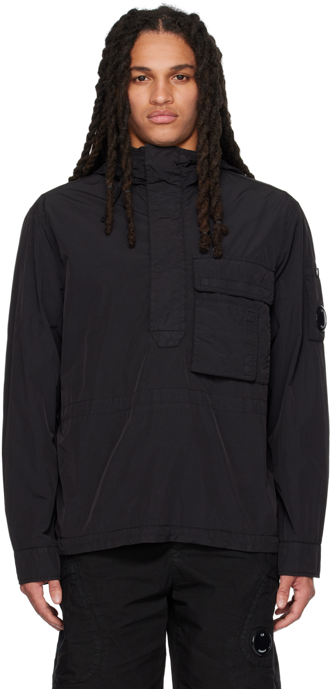 C.p. Company Black Garment-dyed Jacket In 999 Black
