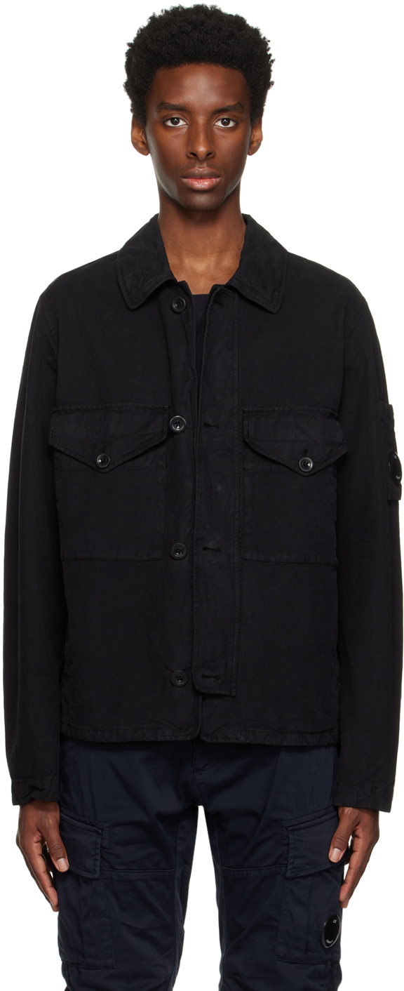 C.p. Company Black Lens Jacket In 999 Black
