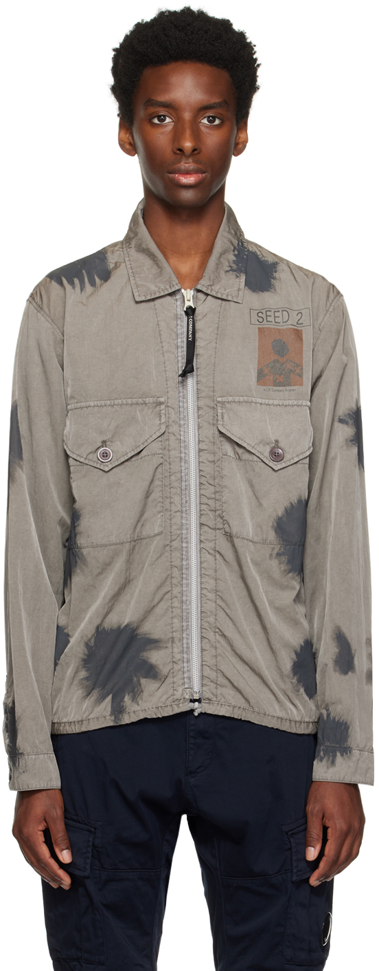 C.p. Company Gray Pigment-dyed Jacket In 920 Castlerock